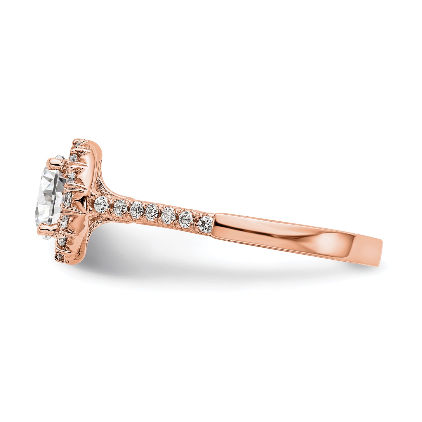 14k Rose Gold 1/3 Ct. Lab Grown Diamond VS/SI+ G+ 1 Ct. Center Round Engagement Ring