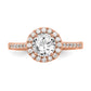 14k Rose Gold 1/3 Ct. Lab Grown Diamond VS/SI+ G+ 1 Ct. Center Round Engagement Ring