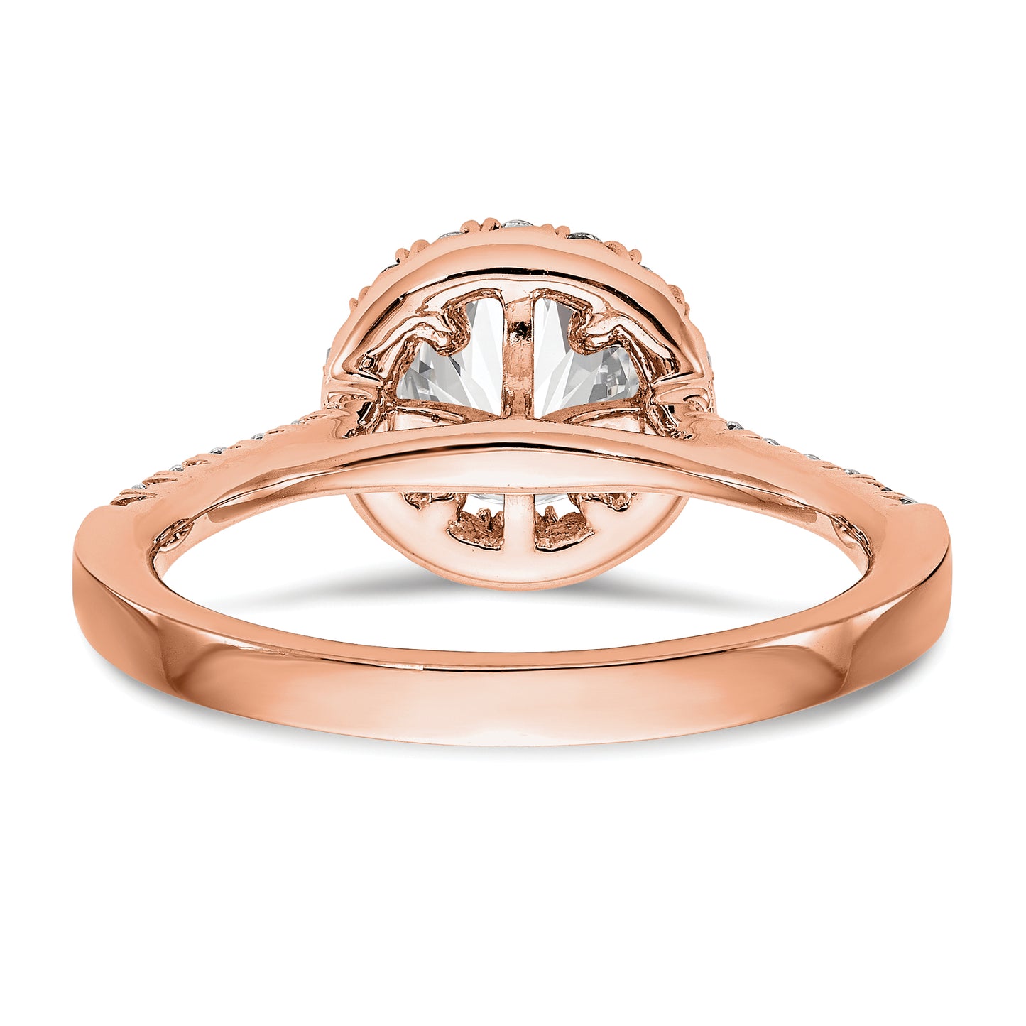 14k Rose Gold 1/3 Ct. Lab Grown Diamond VS/SI+ G+ 1 Ct. Center Round Engagement Ring