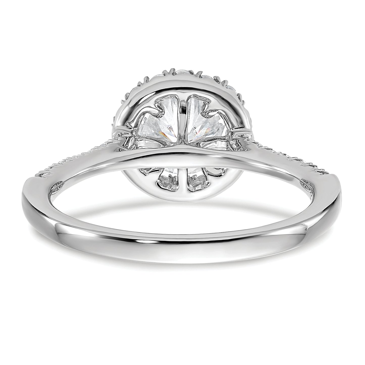 14k White Gold 1/3 Ct. Lab Grown Diamond VS/SI+ G+ 1 Ct. Center Round Engagement Ring