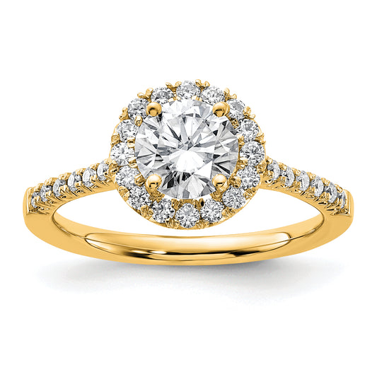 14k Yellow Gold 1/3 Ct. Lab Grown Diamond VS/SI+ G+ 1 Ct. Center Round Engagement Ring