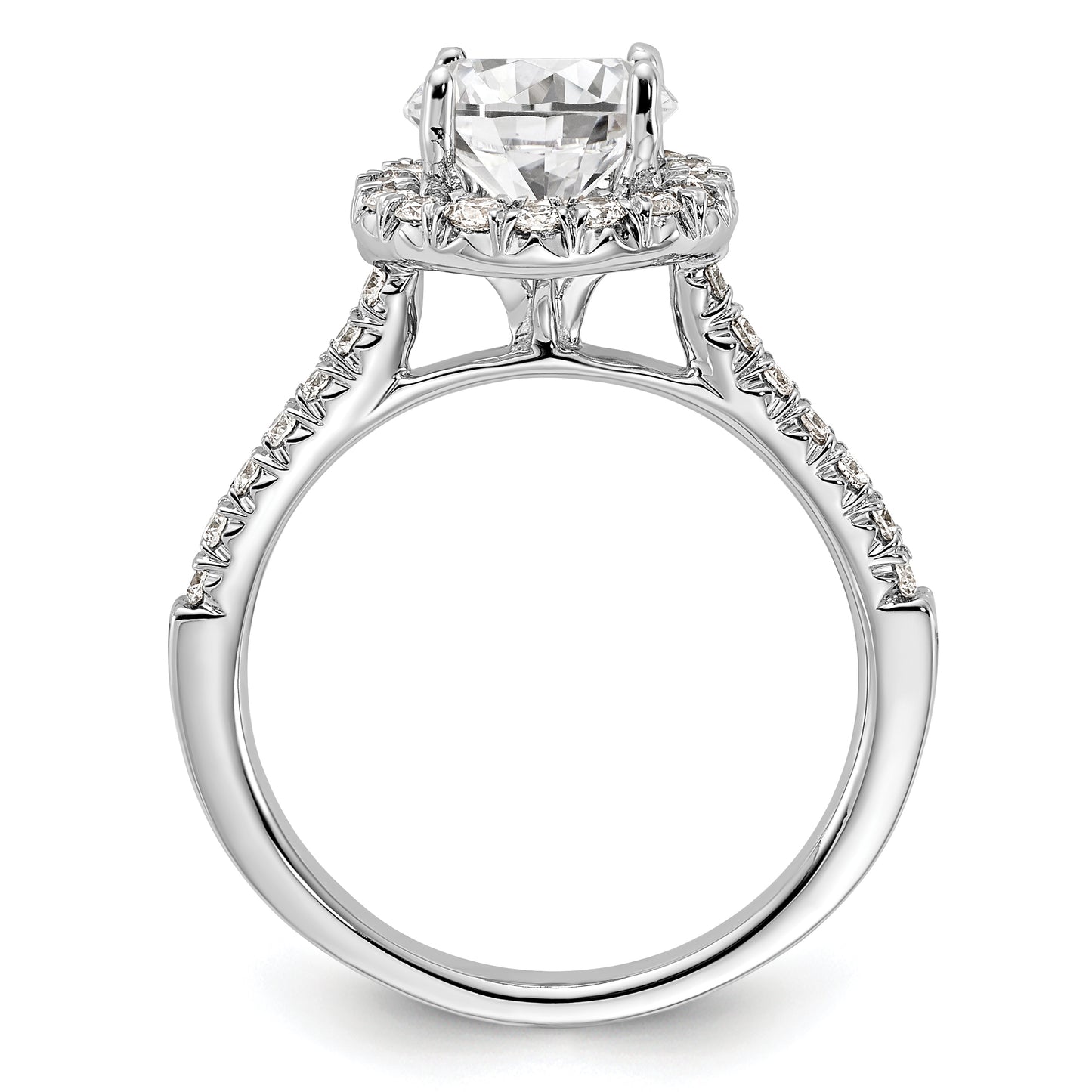 14k White Gold 1/2 Ct. Lab Grown Diamond VS/SI+ G+ 1 1/2 Ct. Center Round Engagement Ring