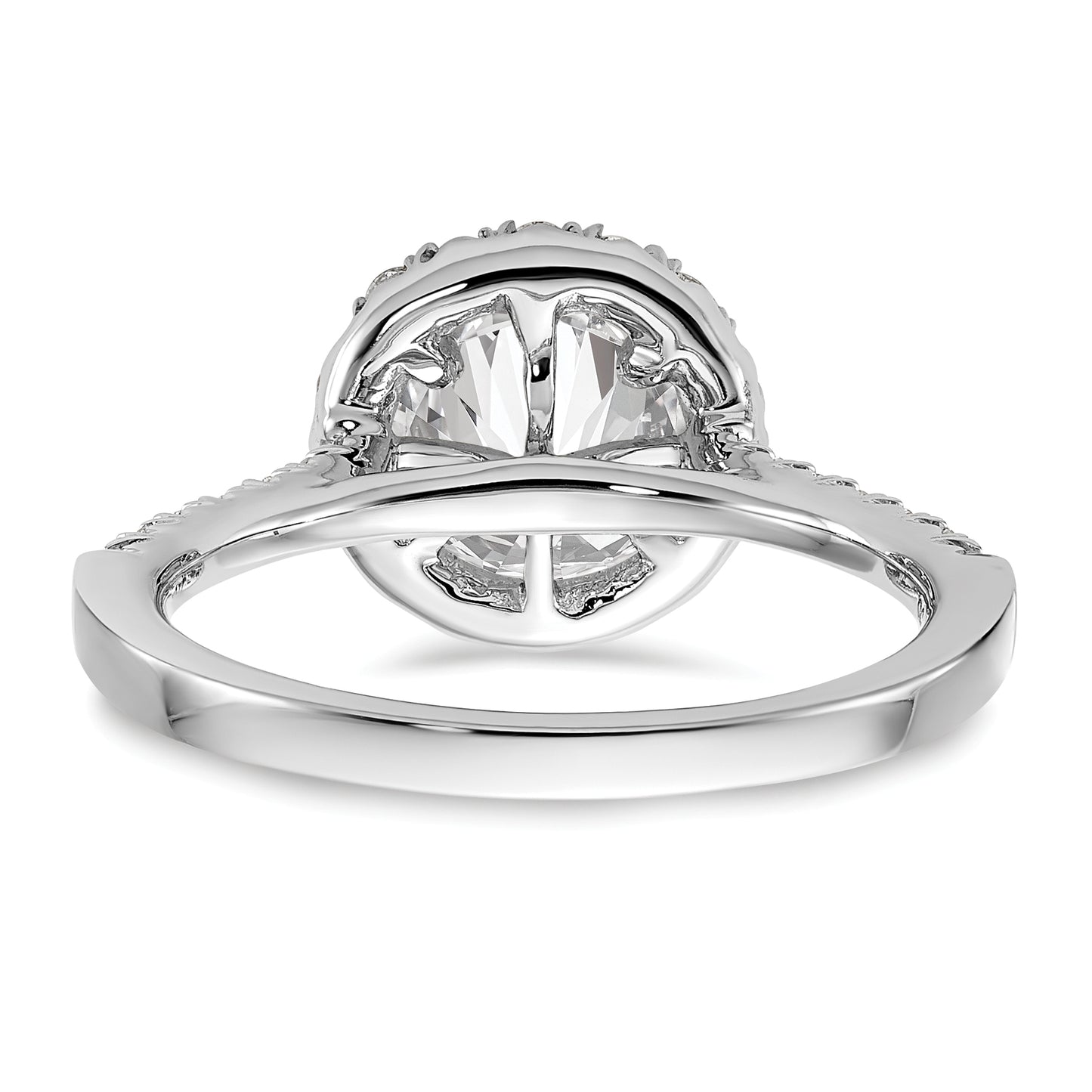 14k White Gold 1/2 Ct. Lab Grown Diamond VS/SI+ G+ 1 1/2 Ct. Center Round Engagement Ring