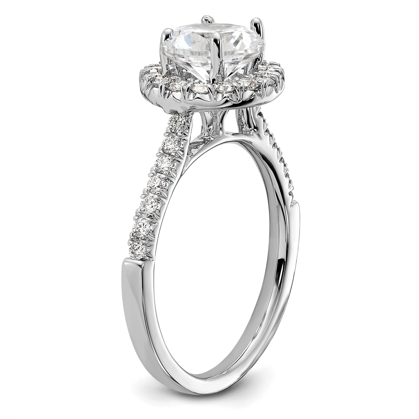 14k White Gold 1/2 Ct. Lab Grown Diamond VS/SI+ G+ 1 1/2 Ct. Center Round Engagement Ring