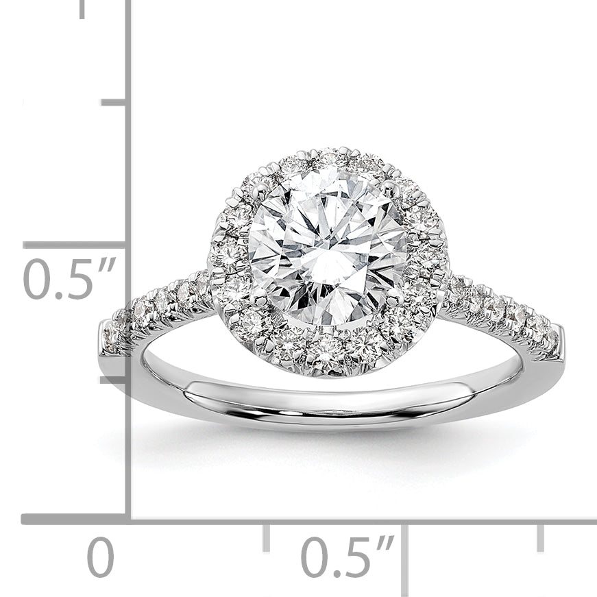 14k White Gold 1/2 Ct. Lab Grown Diamond VS/SI+ G+ 1 1/2 Ct. Center Round Engagement Ring