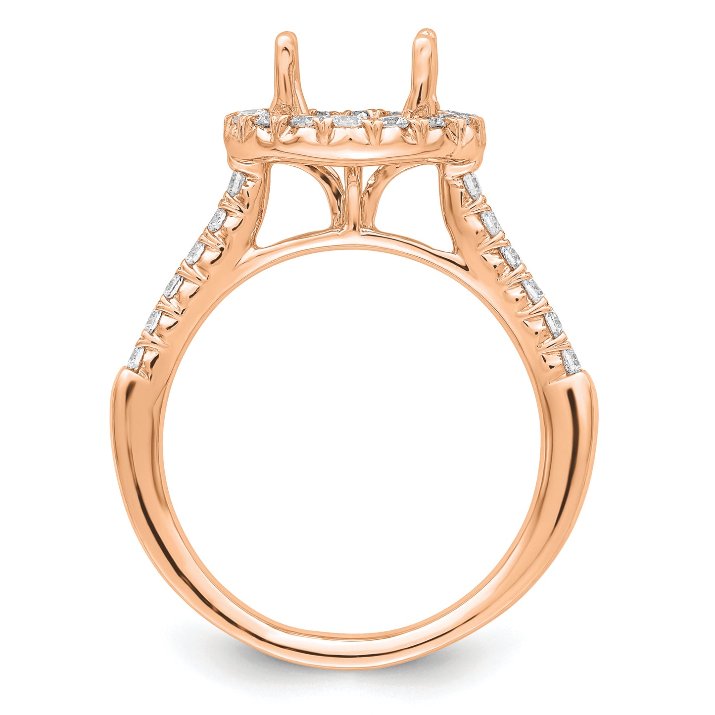 14k Rose Gold 1/2 Ct. Lab Grown Diamond VS/SI+ G+ 2 Ct. Center Round Engagement Ring