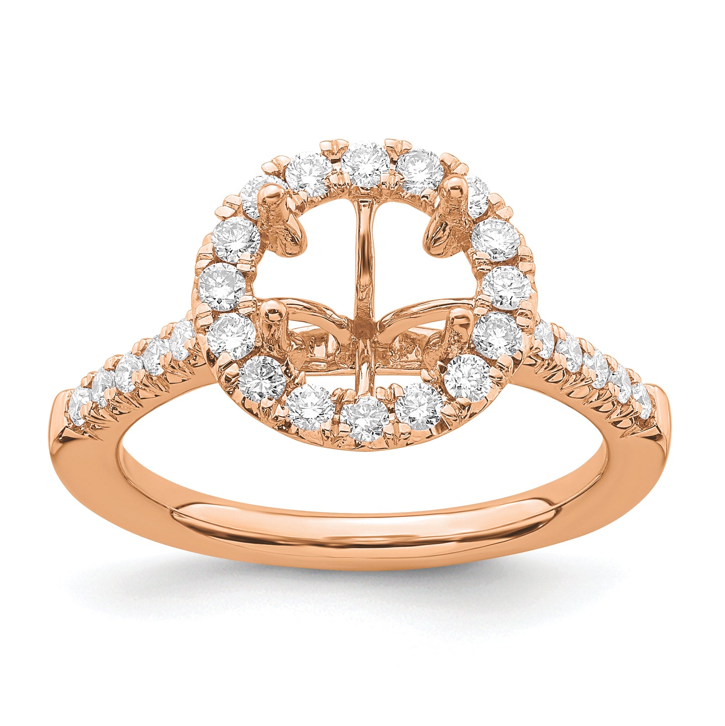 14k Rose Gold 1/2 Ct. Lab Grown Diamond VS/SI+ G+ 2 Ct. Center Round Engagement Ring