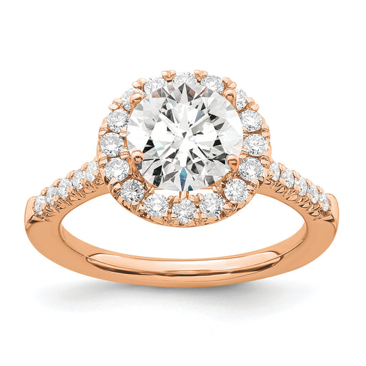 14k Rose Gold 1/2 Ct. Lab Grown Diamond VS/SI+ G+ 2 Ct. Center Round Engagement Ring