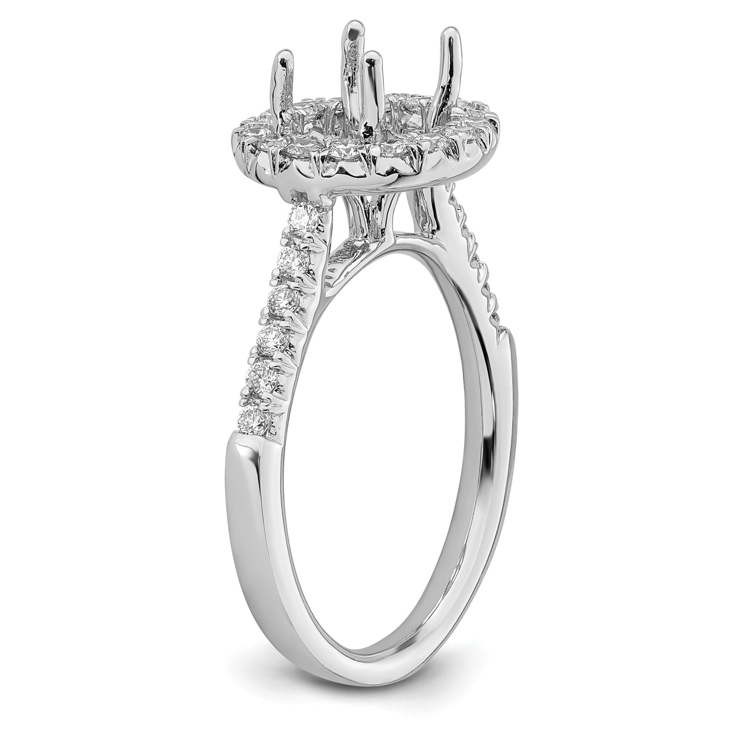 14k White Gold 1/2 Ct. Lab Grown Diamond VS/SI+ G+ 2 Ct. Center Round Engagement Ring