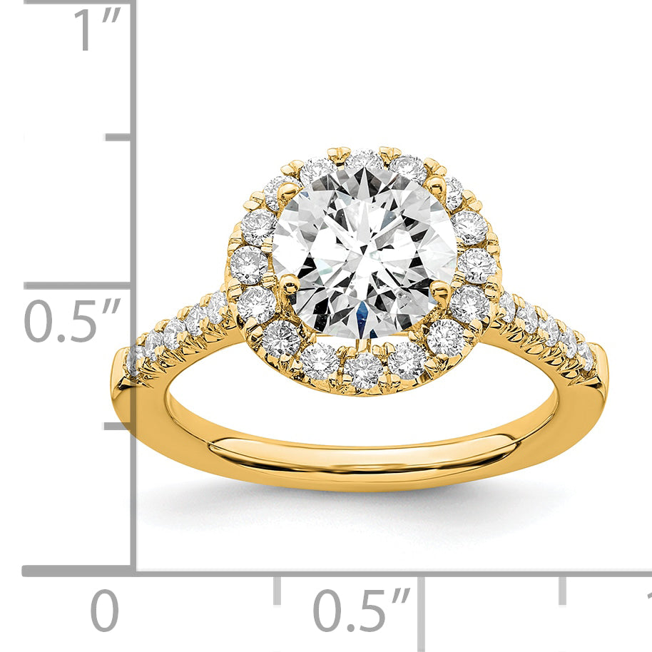 14k Yellow Gold 1/2 Ct. Lab Grown Diamond VS/SI+ G+ 2 Ct. Center Round Engagement Ring