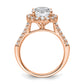 14K Rose Gold Lab Grown Diamond VS/SI FGH Halo Engagement Semi-mount Ring