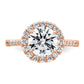 14K Rose Gold Lab Grown Diamond VS/SI FGH Halo Engagement Semi-mount Ring