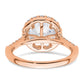 14K Rose Gold Lab Grown Diamond VS/SI FGH Halo Engagement Semi-mount Ring