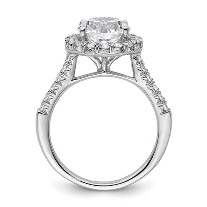 14k White Gold 14kw Lab Grown VS/SI+ G+ Diamond Round Halo Semi-mount Engagement Ring