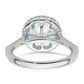 14k White Gold 14kw Lab Grown VS/SI+ G+ Diamond Round Halo Semi-mount Engagement Ring