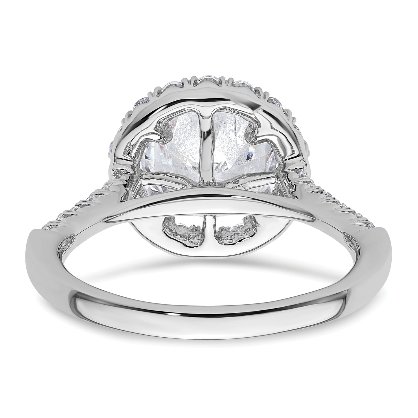 14k White Gold 14kw Lab Grown VS/SI+ G+ Diamond Round Halo Semi-mount Engagement Ring