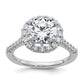 14k White Gold 14kw Lab Grown VS/SI+ G+ Diamond Round Halo Semi-mount Engagement Ring