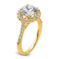 14k Yellow Gold Lab Grown Diamond VS/SI FGH Halo Engagement Semi-mount Ring