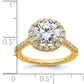 14k Yellow Gold Lab Grown Diamond VS/SI FGH Halo Engagement Semi-mount Ring