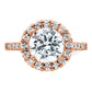 14k Rose Gold White 5/8 Ct. Lab Grown Diamond VS/SI+ G+ 3 Ct. Center Round Engagement Ring