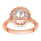 14k Rose Gold White 5/8 Ct. Lab Grown Diamond VS/SI+ G+ 3 Ct. Center Round Engagement Ring