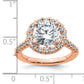 14k Rose Gold White 5/8 Ct. Lab Grown Diamond VS/SI+ G+ 3 Ct. Center Round Engagement Ring