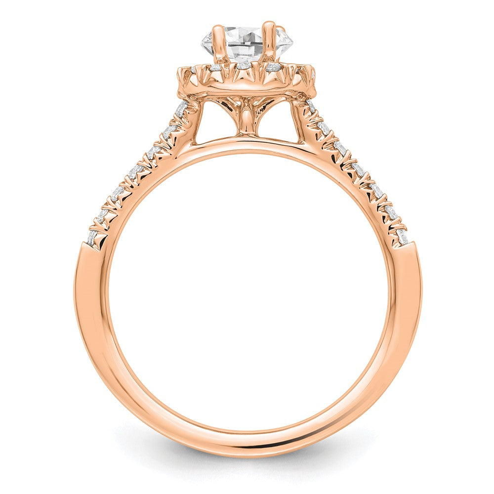 14k Rose Gold 1/3 Ct. Lab Grown Diamond VS/SI+ G+ 1/2 Ct. Center Oval Halo Engagement Ring