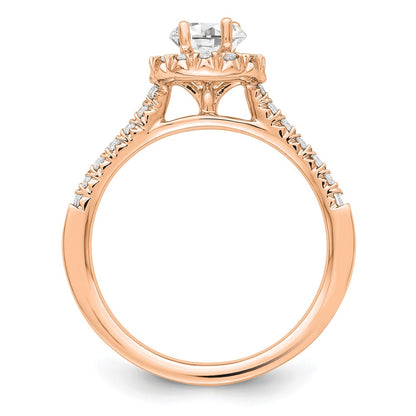 14k Rose Gold 7/8 Ct. Lab Grown Diamond VS/SI+ G+ Oval Complete Halo Engagement Ring