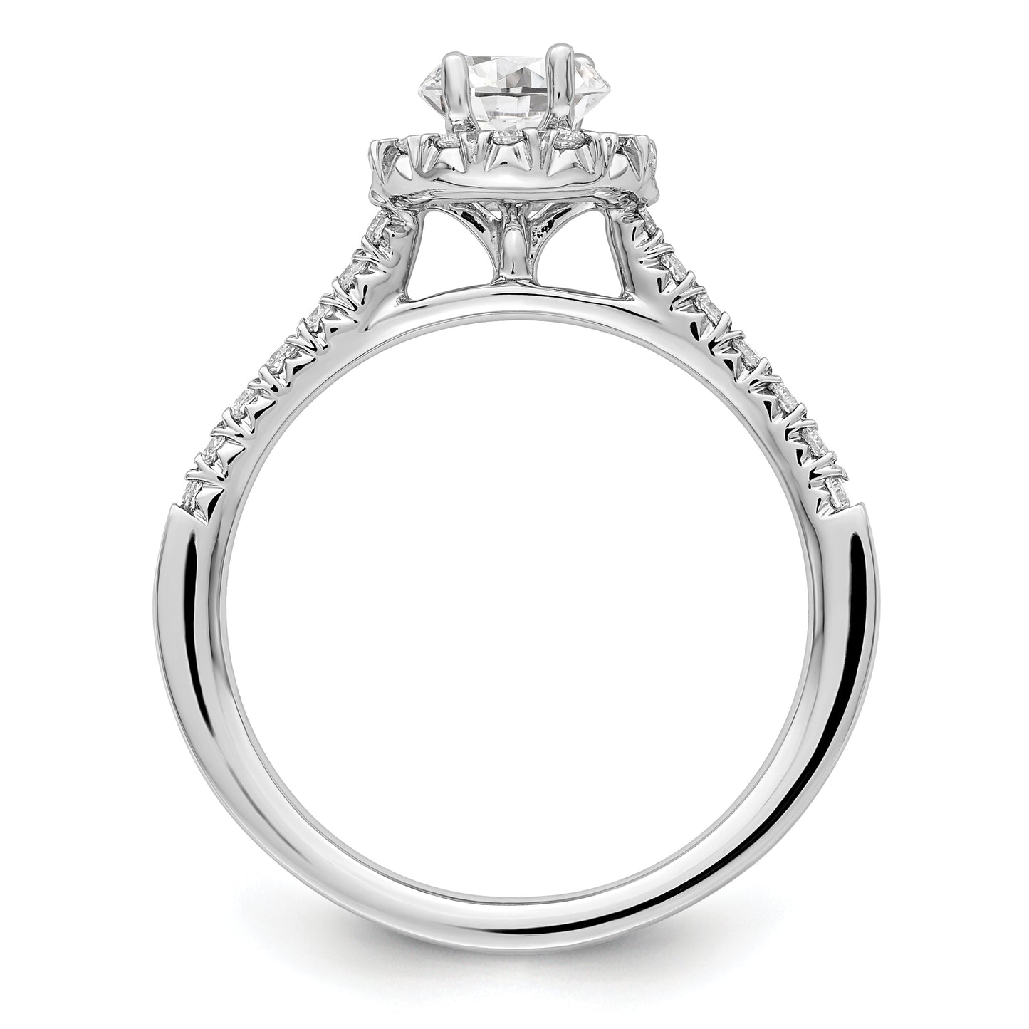 14k White Gold 1/3 Ct. Lab Grown Diamond VS/SI+ G+ 1/2 Ct. Center Oval Halo Engagement Ring