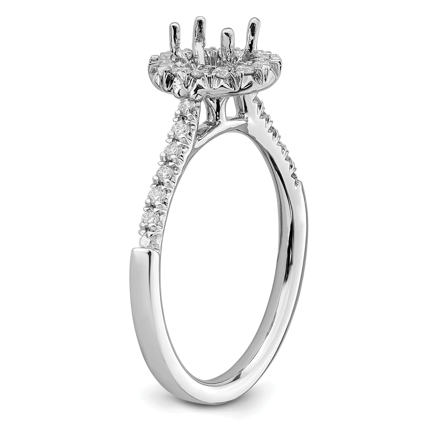 14k White Gold 1/3 Ct. Lab Grown Diamond VS/SI+ G+ 1/2 Ct. Center Oval Halo Engagement Ring