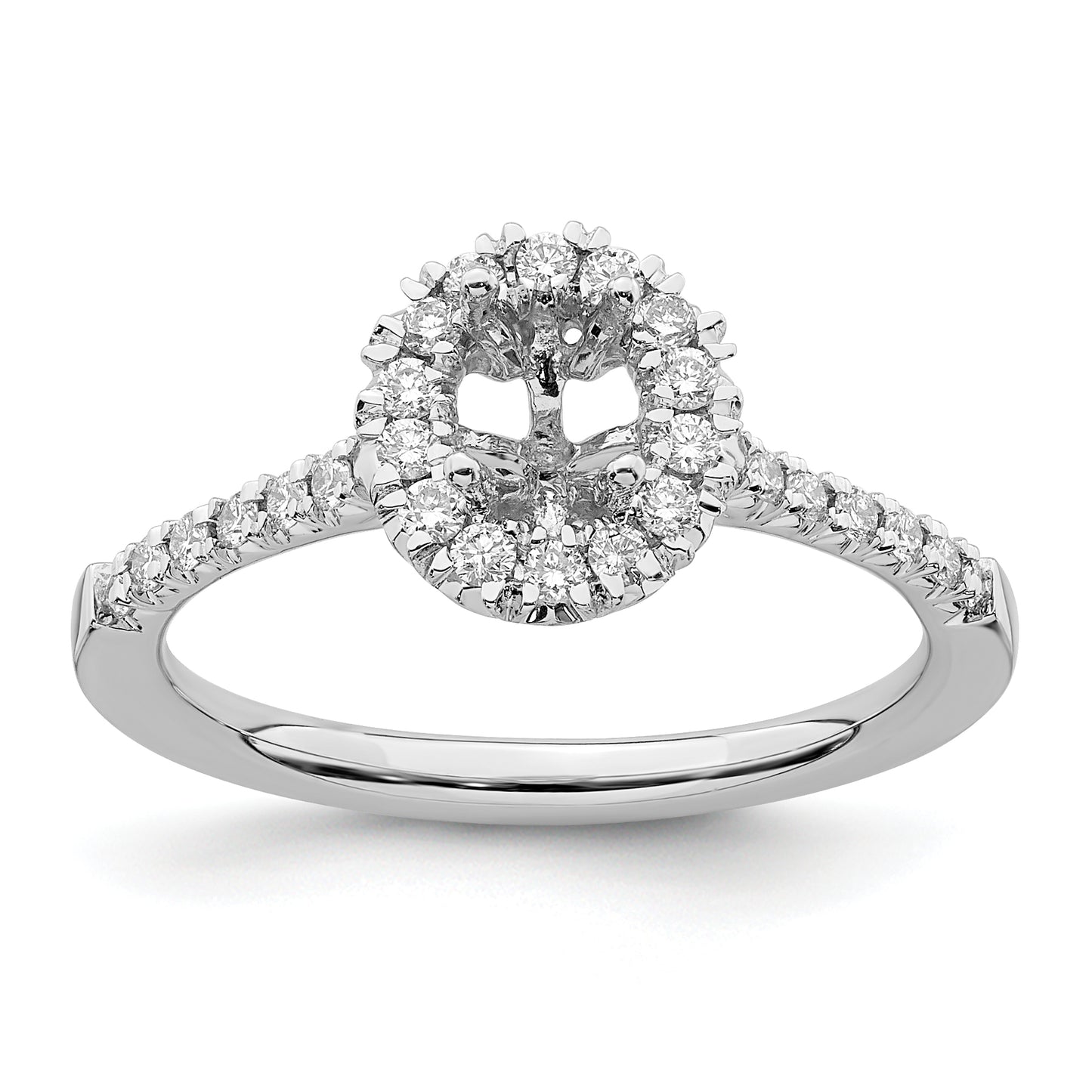 14k White Gold 1/3 Ct. Lab Grown Diamond VS/SI+ G+ 1/2 Ct. Center Oval Halo Engagement Ring