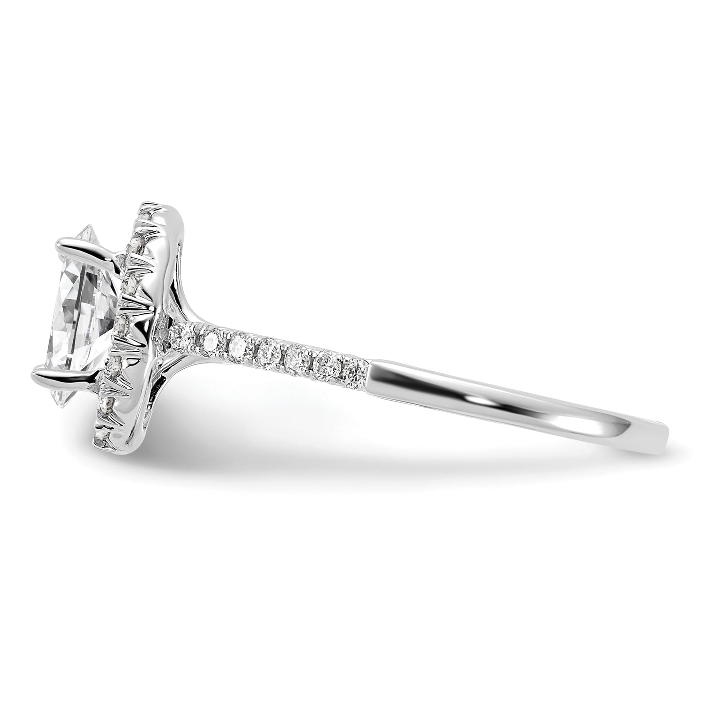 14k White Gold 3/8 Ct. Lab Grown Diamond VS/SI+ G+ 1 Ct. Center Oval Halo Engagement Ring