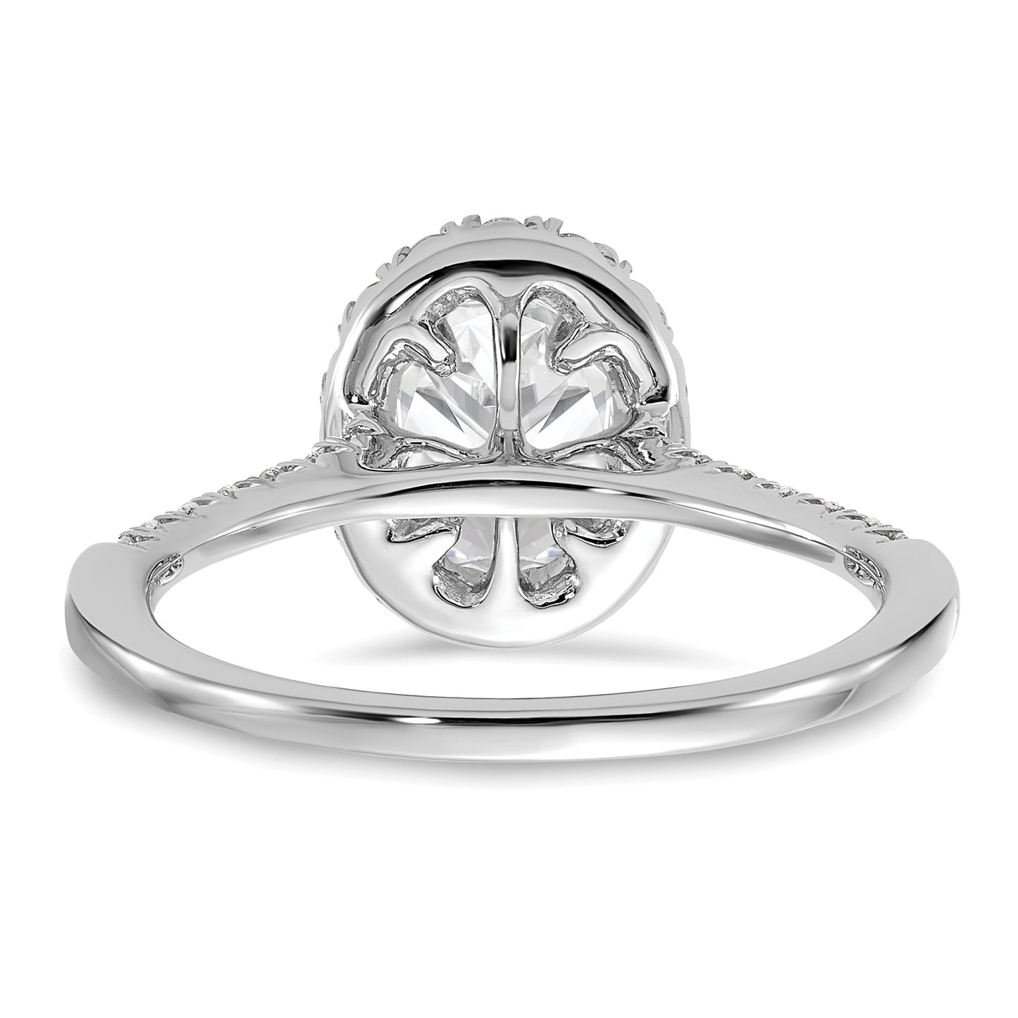 14k White Gold 3/8 Ct. Lab Grown Diamond VS/SI+ G+ 1 Ct. Center Oval Halo Engagement Ring