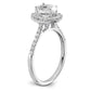 14k White Gold 3/8 Ct. Lab Grown Diamond VS/SI+ G+ 1 Ct. Center Oval Halo Engagement Ring