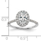 14k White Gold 3/8 Ct. Lab Grown Diamond VS/SI+ G+ 1 Ct. Center Oval Halo Engagement Ring