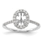 14k White Gold 3/8 Ct. Lab Grown Diamond VS/SI+ G+ 1 Ct. Center Oval Halo Engagement Ring