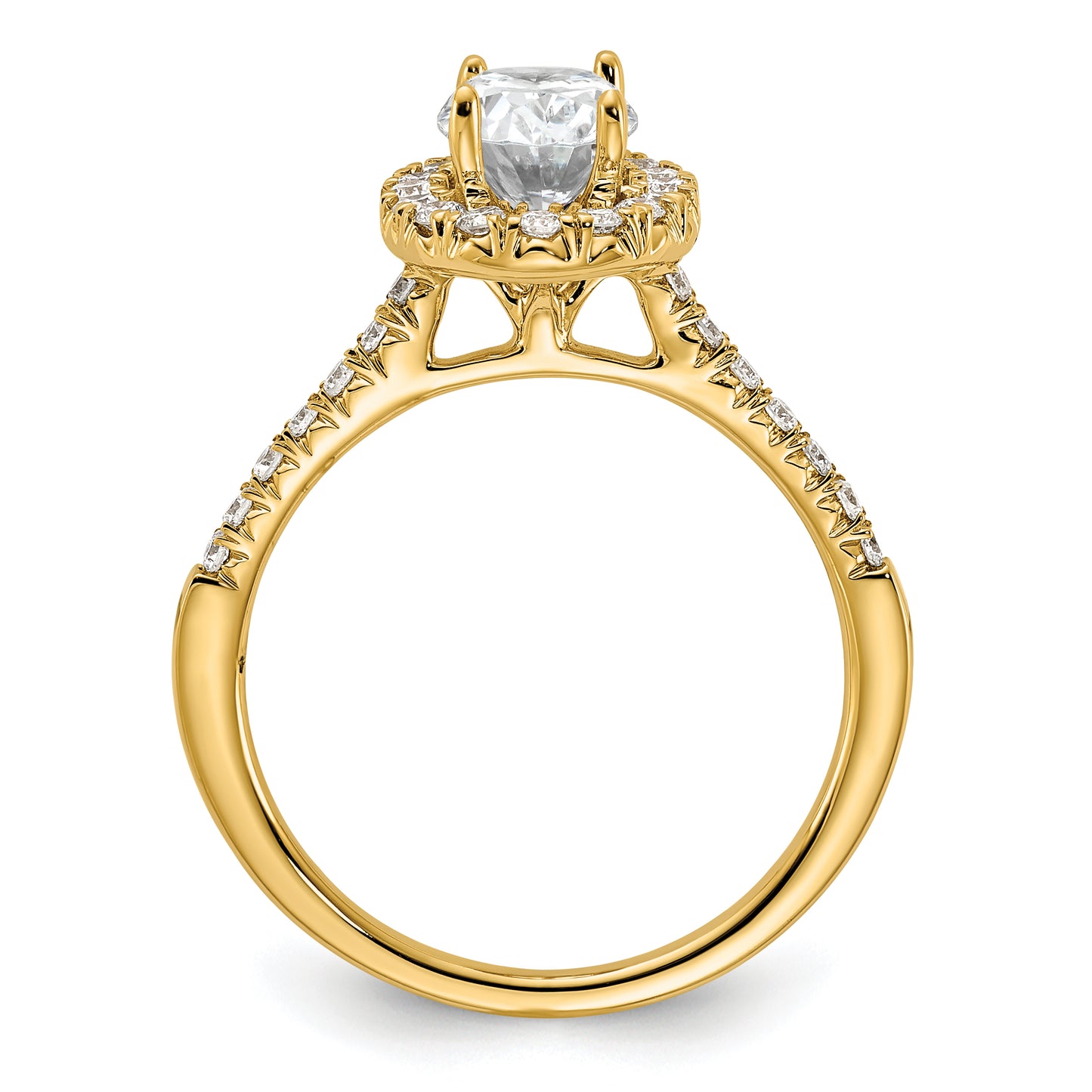 14k Yellow Gold 7/8 Ct. Lab Grown Diamond VS/SI+ G+ Oval Halo Engagement Ring