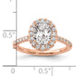 14k Rose Gold 1/2 Ct. Lab Grown Diamond VS/SI+ G+ 1 1/2 Ct. Center Oval Halo Engagement Ring