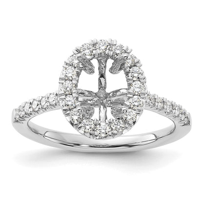 14k White Gold 1/2 Ct. Lab Grown Diamond VS/SI+ G+ 1 1/2 Ct. Center Oval Halo Engagement Ring