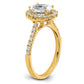 14k Yellow Gold 1/2 Ct. Lab Grown Diamond VS/SI+ G+ 1 1/2 Ct. Center Oval Halo Engagement Ring