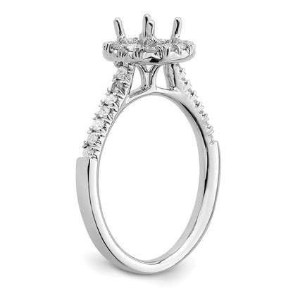 14K White Gold True Origin 3/8 Carat Lab Grown Diamond Vs D E F Semi Mount Cushion Halo Engagement Ring
