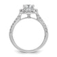 14K White Gold Lab Grown Diamond VS/SI+ G+ Cushion Halo Semi-mount Engagement R