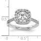 14K White Gold Lab Grown Diamond VS/SI+ G+ Cushion Halo Semi-mount Engagement R