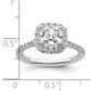 14K White Gold Lab Grown Diamond VS/SI FGH Cushion Halo Semi-mount Engagement R