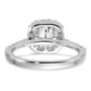 14K White Gold Lab Grown Diamond VS/SI+ G+ Cushion Halo Semi-mount Engagement R