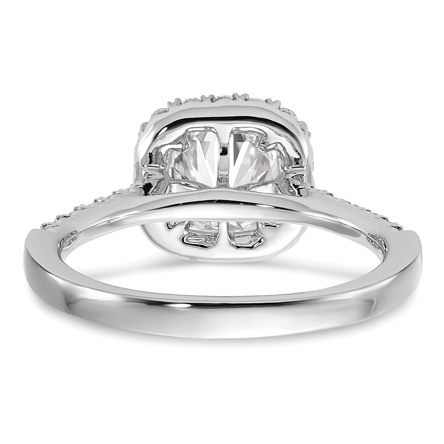 14K White Gold Lab Grown Diamond VS/SI+ G+ Cushion Halo Semi-mount Engagement R