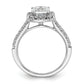 14K White Gold Lab Grown Diamond VS/SI+ G+ Cushion Halo Semi-mount Engagement R