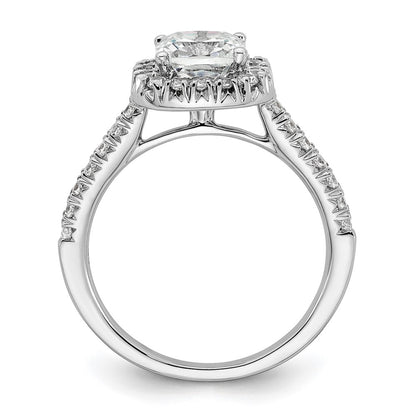 Platinum Lab Grown Diamond VS/SI+ G+ Cushion Halo Engagement R