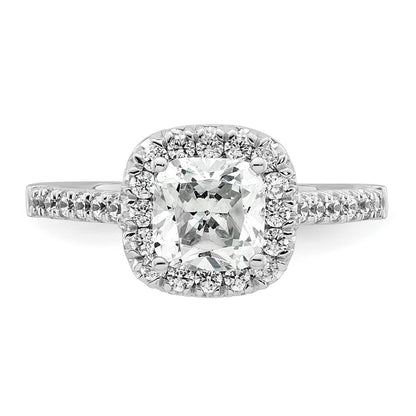 Platinum Lab Grown Diamond VS/SI+ G+ Cushion Halo Engagement R