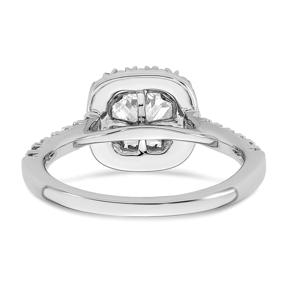 Platinum Lab Grown Diamond VS/SI+ G+ Cushion Halo Engagement R